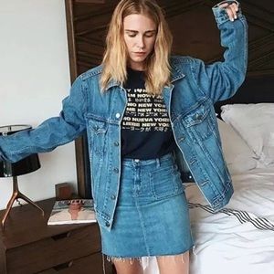 Mother Denim Patchie Mini Fray Skirt Size 26